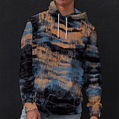abordables Patrón 3D-Hombre Graphic Sudadera Sudaderas Sudadera Manga Larga Sudadera con capucha Con Capucha Vacaciones Impresión 3D Vacaciones Deporte Noche Arco Iris Estampado Invierno Primavera &amp; Otoño Diseñador