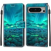 お買い得  その他のスマホケース-電話 ケース 用途 Pixel 8 バックカバー スタンド付き リストストラップ付き カード挿入口 レトロ風 TPU PUレザー