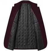 billiga Trenchcoat för män-Herr Vinterkappa Yllekappa Trenchcoat Dagligen Semester Höst vinter Polyester Håller värmen Ytterkläder Kläder Mode Klassisk Slät Ficka Hög krage Enkelknäppt