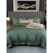 economico Collezione d&#039;elite-Set copripiumino da 4 pezzi, 100% cotone biologico, tessuto morbido e traspirante, include copripiumino e federe per un sonno confortevole.