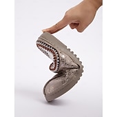 billige Tøfler og flip-flops til kvinner-koselige tøfler med fuskepels for kvinner med slangeskinnsmønster og fleksibel såle, perfekt for innendørs vinterkomfort