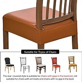 cheap Chair Cover-Waterproof PU Leather Seat Covers for Dining Room Stool Chair Cover Geometric Printed Polyester Slipcovers