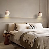 abordables Suspension-Lampe suspendue à LED blanc chaud 1/2/3 lumières style nordique simple abat-jour en pierre décoration intérieure e26/e27 lampes à suspension à corde réglable pour salle à manger chambre 85-265v