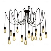 economico Luci a sospensione-lampada a sospensione a led bianco caldo 6/10/14 teste retro edison multi regolabile fai da te luce ragno soffitto moderno chic industriale per soggiorno camera da letto 110-240v