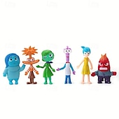 cheap Dolls, Playsets &amp; Stuffed Animals-Inside Out Movie 6-Piece PVC Figure Set - Collector&#039;s Articulated Joy Fear Anger Sadness Character Statues for Display &amp; Party Decor - Ideal for Teens 14+