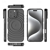 Недорогие Чехлы для iPhone-телефон Кейс для Назначение айфон 16 про макс iPhone 15 Pro Max iPhone 14 Pro Max iPhone 13 Pro Max Магнитный адсорбционный футляр со стендом Поддержка беспроводной зарядки Защита от удара ТПУ ПК