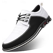 abordables Zapatillas de hombre-Hombre Oxfords Zapatos Derby Zapatos Confort Negocios Casual Británico Exterior Diario Oficina y carrera PU Cordones Negro Blanco Rosa Primavera Otoño Invierno