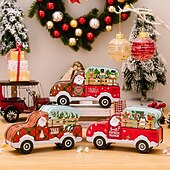 olcso Gyűjthető figurák-karácsonyi autós cukorka doboz díszdoboz, kreatív autó alakú fém csemegedoboz, karácsonyi dekoráció, gyerekajándék, kis autós témájú cukorkatartó ünnepi parti ajándékokhoz