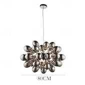 economico Luci a sospensione-lampada a sospensione a led 60/80cm postmoderno a forma di uva in stile floreale lampadario in vetro sputnik design g9 illuminazione di lusso per la casa soggiorno bar 110-240v