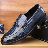 economico Semi-formale-mocassini da uomo in pelle stampata coccodrillo di lusso con dettaglio nappa - eleganti scarpe slip-on per abbigliamento formale e da lavoro