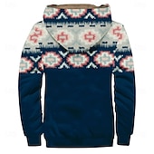 baratos moletons 3d masculinos-Homens Xadrez Tosão Moletom Moletons Moletom Manga Longa Moletom com capuz Com Capuz Moda Impressão 3D Festa Streetwear Azul Com Cordão Outono Inverno Designer
