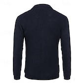 preiswerte Herren Strickjacke-Herren Strickjacke Kleid Pullover Strickpullover Gerippt Stricken Standard Knopf hoch Seitentaschen Feste Farbe Kargen Modisch Klassisch Freizeitskleidung Verabredung Bekleidung Herbst Winter