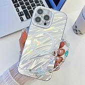 Χαμηλού Κόστους iPhone Θήκες-τηλέφωνο tok Για iPhone 16 Pro Max Plus iPhone 16 Pro Max iPhone 15 iPhone 15 Pro Max iPhone 14 Pro Max Πίσω Κάλυμμα Μαγνητική Υποστήριξη ασύρματης φόρτισης με λουράκι καρπού Ρετρό Επιμετάλλωση