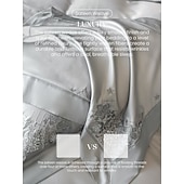 economico Collezione d&#039;elite-Set copripiumino da 4 pezzi, 100% cotone biologico, tessuto morbido e traspirante, include copripiumino e federe per un sonno confortevole.
