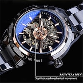 halpa Mekaaniset kellot-FORSINING Miesten Mekaaninen Kello Iso Ace Urheilu Liiketoiminta Rannekello Ontto Rakenne Automaattinen Itsevetävä Valoisa Vedenkestävä Ruostumatonta Teräsketju Kello