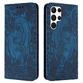 お買い得  サムスン用ケース-電話 ケース 用途 S24 Ultra S24 Plus S24 A55 A35 A25 A15 5G A54 A34 A14 A73 A13 ウォレットカードケース スタンド付き リストストラップ付き カード挿入口 レトロ風 PUレザー