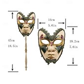 preiswerte Maske-Halloween Maske Venezianische Maske Maske am Stiel Karnevalsmaske Erwachsene Unisex Halloween Karneval Party-Abendmode Maskerade Abschlussball Einfache Halloween-Kostüme Verkleiden