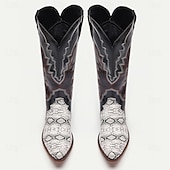 abordables Cowboy et bottes occidentales-bottes de cowboy western pour hommes – similicuir noir avec accents d&#039;imprimé serpent, détails brodés et talon bottier, parfaites pour le rodéo, les événements country et les tenues décontractées