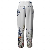 ieftine Subţire-Bărbați Floral Costume Talie medie Epocă Casual Oficial Zilnice Buzunar Vară Primăvară Toamnă Alb