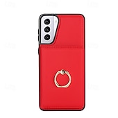 Недорогие Чехлы для Samsung-телефон Кейс для Назначение S24 Ultra Plus S23 S22 S21 S20 Ultra Plus FE A55 5G A14 A54 A72 А73 А53 A71 A12 Кейс на заднюю панель со стендом Кольца-держатели Разъем для карты Ретро ТПУ Кожа PU