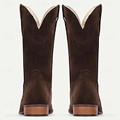 billige Cowboy og vestlige støvler-Herre Støvler Cowboy Western støvler Arbeidsstøvler Fritid Daglig Semsket lær PU Hold Varm Pustende Skli Støvletter Tøfler Svart Kakifarget kaffe Sommer Vinter