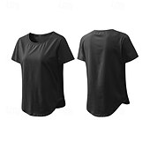 tanie Koszulki biegowe i topy-Damskie Běžecké tričko Krótki rękaw Tee Tshirt Codzienny Athleisure Solidne kolory Szybkie wysychanie Miękka Oddychający Trening w siłowni Chodzenie Jogging Odzież sportowa Odzież sportowa Morelowy