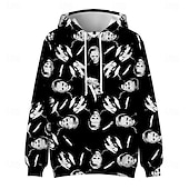 tanie Bluzy-Halloween Michael Myers Bluza z Kapturem Nadruk Graficzny Na Dla par Męskie Damskie Dla dorosłych Halloween Karnawał Bal maskowy Druk 3D Codzienne