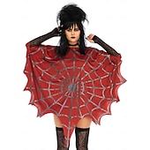 levne Dámské Kostýmy-Beetlejuice Lydia Deetzová pavoučí síť Pláštěnka Pončo Dospělé Dámské Sexy kostým Večírek Karneval Plesová maškaráda Jednoduchý karnevalový kostým