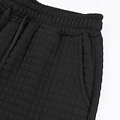 cheap Sweatpants-Men&#039;s Sweatpants Joggers Trousers Waffle Pants Pocket Drawstring Elastic Waist Plain Comfort Warm Full Length Outdoor Daily Running Fashion Casual / Sporty Black Navy Blue