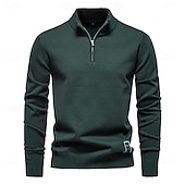 preiswerte Herren Elite Pullover &amp; Cardigans-Herren Pullover Reißverschluss-Pullover Gerippt Stricken Normale Oberteile Reißverschluss Einfarbig Gerollter Kragen Strickware Täglich Outdoor Sport &amp; Outdoor Bekleidung Frühling &amp; Herbst Schwarz