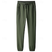 baratos Calças Desportivas-Homens Calças de lã Calças Esportivas Corredor Calças Calça casual Com Cordão Cintura elástica Tecido Prova-de-Água Conforto Comprimento total Ao ar livre Casual Diário Esportes Moda Preto Verde