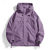 voordelige Waterdichte jassen-Voor heren Softshell jas Wandeljack Buitenshuis Winddicht Waterbestendig Windjack Reizen Zwart Paars Bruin Groen Khaki