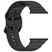 olcso Apple óraszíjak-Sportszíj Kompatibilis valamivel Apple Watch óraszíj 38mm 40mm 41mm 42mm 44mm 45mm 49mm Elasztikus Állítható Szilikon Csere óraszíj mert iwatch Ultra 2 Series 9 8 7 SE 6 5 4 3 2 1