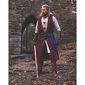 cheap Tops-Medieval Renaissance 17th Century Shirt Tunic Ranger Elven Archery Fancy Dress Men's Viking Fantasy Halloween Carnival Masquerade LARP Adults' Shirt