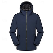 baratos Casacos Leves, Polares &amp; Caminhada-Homens Jaqueta Softshell Jaqueta de Trilha Ao ar livre A Prova de Vento Impermeável Jaqueta corta-vento Jaqueta Puffer Leve Viajar Preto Vermelho Azul Marinho Azul Real Laranja