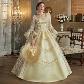 cheap Dresses-Rococo Victorian Vintage Inspired Dress Party Costume Prom Dress Princess Shakespeare Solid Color Ball Gown Fancy Dress Women's Christmas Halloween Carnival Evening Party Party Masquerade Adults'