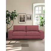 baratos Cobertura de Sofa-Capa de Sofá em Linho Sólido 2 Lugares 3 Lugares Com Estofamento de Algodão e Linho