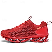 preiswerte Sneaker für Herren-Herren Turnschuhe Flyknit Schuhe Fliegendes Weben Komfortabel Rutschfest Schnürsenkel Dunkelrot Schwarz Weiß