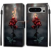 Недорогие Другие чехлы для телефонов-телефон Кейс для Назначение Pixel 8 Pro Pixel 8 Pixel 7 Pixel 7 Pro Pixel 6 Pixel 6 Pro Кейс на заднюю панель со стендом с ремешком на запястье Разъем для карты Ретро ТПУ Кожа PU