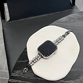 baratos Pulseiras de Apple Watch-Pulseira de joias Compatível com Pulseira Apple Watch 38mm 40mm 41mm 42mm 44mm 45mm 49mm Bling Diamond Ajustável Respirável Lega pulseira de substituição para iwatch Ultra 2 Series 9 8 7 SE 6 5 4 3 2