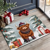 billiga julmattor och julmattor-juldekoration dörrmatta xmas highland cattle köksmatta golvmatta halkfri matta oljesäker matta inomhus utomhusmatta sovrumsinredning badrumsmatta entrématta