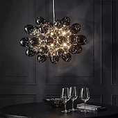 economico Luci a sospensione-lampada a sospensione a led 60/80cm postmoderno a forma di uva in stile floreale lampadario in vetro sputnik design g9 illuminazione di lusso per la casa soggiorno bar 110-240v