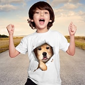 100% Cotton Kids Boys White Graphic Animal Dog T shirt Tops Crew Neck Short Sleeve Casual Daily Wear Vacation Fashion Sport Print Summer4