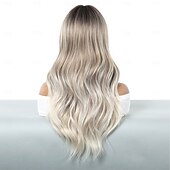 voordelige Synthetische trendy pruiken-Synthetische pruiken Uniformen carrière Kostuums Prinses Gekruld Golvend Middelste stuk Gelaagd kapsel Met pony Machinegemaakt Pruik 61.0 cm Lichtbruin Synthetisch haar Dames Cosplay Feest Modieus