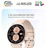 abordables Pulseras inteligentes-696 DA09 Reloj inteligente 1.43 pulgada Pulsera inteligente Bluetooth Podómetro Recordatorio de Llamadas Seguimiento del Sueño Compatible con Android iOS Mujer Hombre Llamadas con Manos Libres