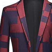 economico Blazer Stampati da Uomo-Per uomo Plaid Manica Lunga Collo ripiegato Vintage Affari Lavoro Abbigliamento da lavoro Uscire Bottoni Stampato