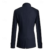 levne Pánský trenčkot-Pánské Polní kabát Peacoat Trenčkot Denní Dovolená Podzim zima Polyester Zahřívací Svrchní oděvy Oblečení Módní Klasické Bez vzoru Kapsy Stojáček Dvouřadé