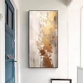 preiswerte Abstrakte Gemälde-handgemachtes Ölgemälde auf Leinwand, Wandkunst, Dekoration, moderne abstrakte goldene Textur für die Inneneinrichtung, gerolltes, rahmenloses, ungedehntes Gemälde