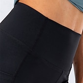 cheap Yoga Leggings &amp; Tights-Women&#039;s Gym Shorts Yoga Shorts Workout Shorts with Phone Pocket High Waist Yoga Gym Workout Pilates Shorts Black White Yellow Sports Activewear Stretchy Slim