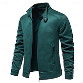 cheap Men&#039;s Jackets &amp; Coats-Men&#039;s Casual Jacket Suede Jacket Casual Daily Windbreaker Sexy Fall &amp; Winter Solid / Plain Color Casual Collarless Regular Black Yellow Green Gray Jacket